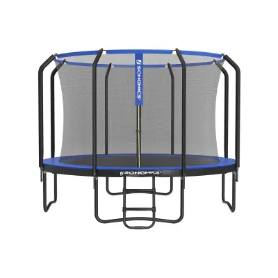 Trampolin okrogel, vrtni trampolin 305x256 cm, črno moder