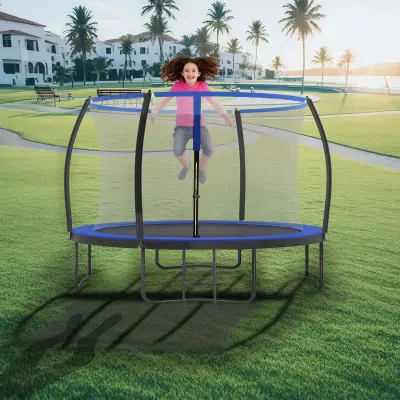 Trampolin 366x270 cm Črno Modra