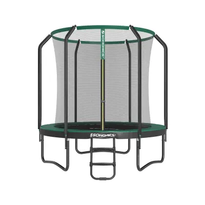 Trampolin okrogel, vrtni trampolin 244x239 cm, črno moder