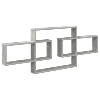 vidaXL Stenska polica Betonsko siva 130 x 10 x 50 cm Inženirski les