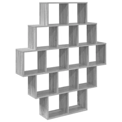 vidaXL Stenska polica Siva Sonoma 120 x 20 x 136 cm Inženirski les