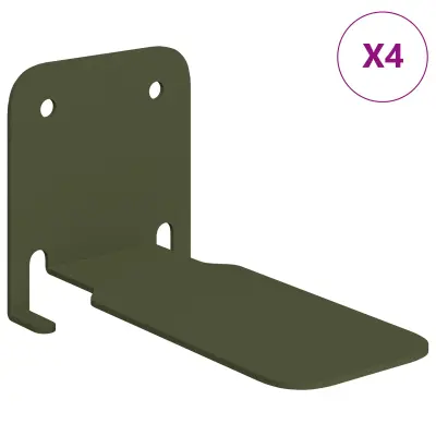 vidaXL Ležeča polica s polico 4 pcs Oljčno zelena 6 x 10,8 x 6,6 cm