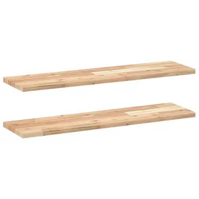 vidaXL Viseče police 2 kosa 100x20x2 cm neobdelan masiven les akacije