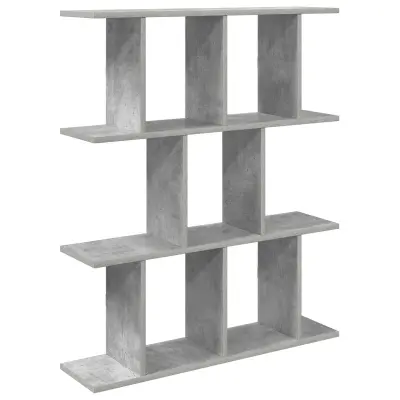 vidaXL Stenska polica Betonsko siva 80 x 20 x 96 cm Inženirski les