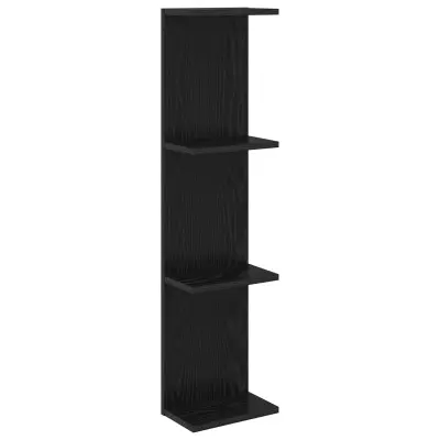 vidaXL Stenska polica Črni hrast 22 x 15 x 100 cm Inženirski les