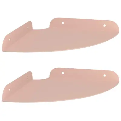 vidaXL Ležeča polica s polico 2 pcs Roza 18 x 18 x 2 cm