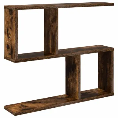 vidaXL Stenska polica Dimljen hrast 60 x 12 x 50,5 cm Inženirski les