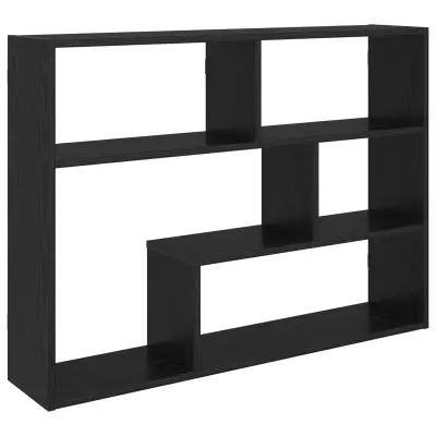 vidaXL Stenska polica Montaža za steno Črni hrast 95 x 20 x 69,5 cm