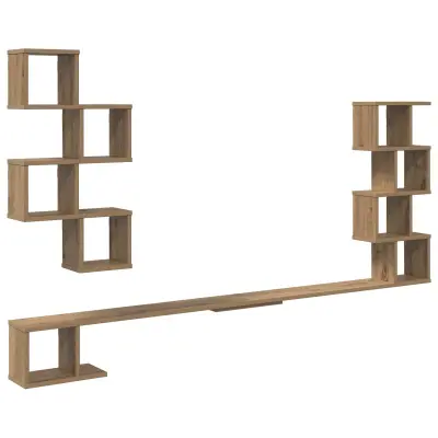 vidaXL Polica za TV, montirana na steno Artisan hrast 180 x 15 x 94 cm