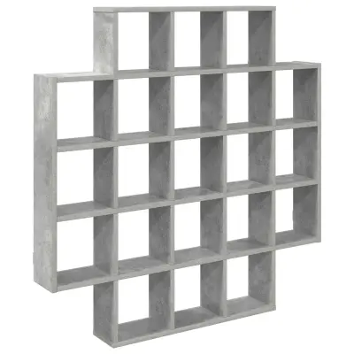 vidaXL Stenska polica Betonsko siva 100 x 13 x 100 cm Inženirski les