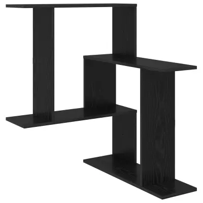 vidaXL Stenska polica Črni hrast 67 x 67 x 87 cm Inženirski les