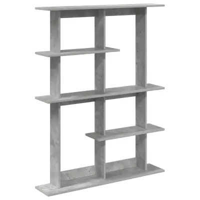 vidaXL Stenska polica Betonsko siva 102 x 20 x 130 cm Inženirski les