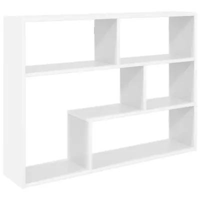 vidaXL Stenska polica Montaža za steno Bela 95 x 20 x 69,5 cm
