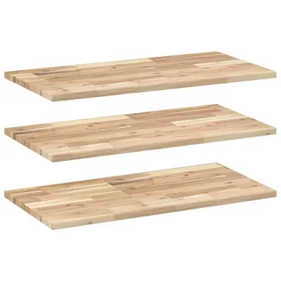 vidaXL Viseče police 3 kosi 100x40x2 cm neobdelan masiven les akacije