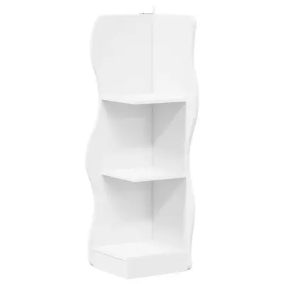 vidaXL Kotna polica s polico Bela 34 x 33 x 102 cm Inženirski les