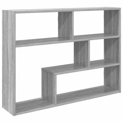 vidaXL Stenska polica Montaža za steno Siva Sonoma 95 x 20 x 69,5 cm