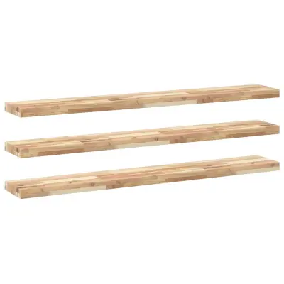 vidaXL Viseče police 3 kosi 120x20x4 cm neobdelan masiven les akacije