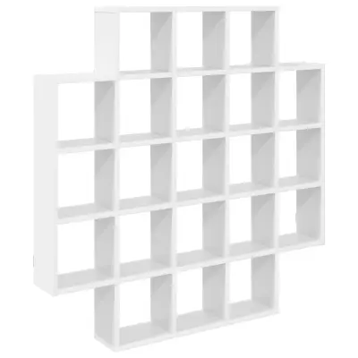 vidaXL Stenska polica Bela 100 x 13 x 100 cm Inženirski les