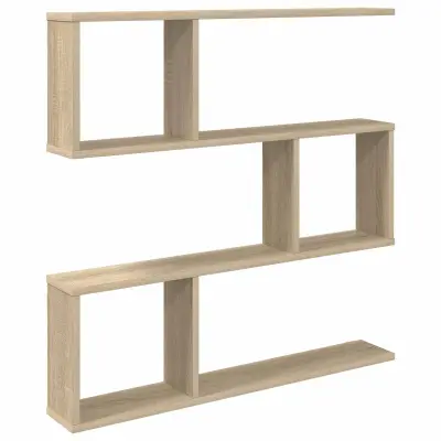 vidaXL Stenska polica Sonoma hrast 80 x 12 x 79,5 cm Inženirski les