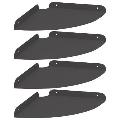 vidaXL Ležeča polica s polico 4 pcs Črna 24 x 24 x 2 cm