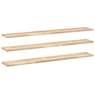 vidaXL Viseče police 3 kosi 120x20x2 cm neobdelan masiven les akacije