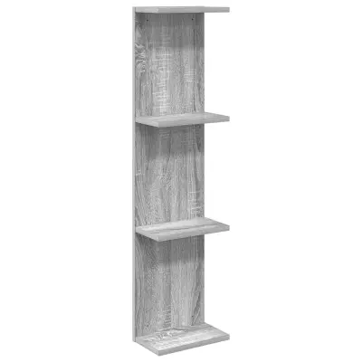 vidaXL Stenska polica Siva Sonoma 22 x 15 x 100 cm Inženirski les