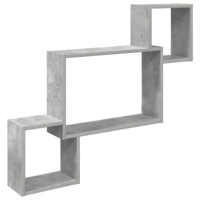 vidaXL Stenska polica Montaža za steno Betonsko siva 91,5 x 15 x 76 cm