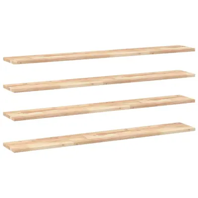 vidaXL Viseče police 4 kosi 120x20x2 cm neobdelan masiven les akacije
