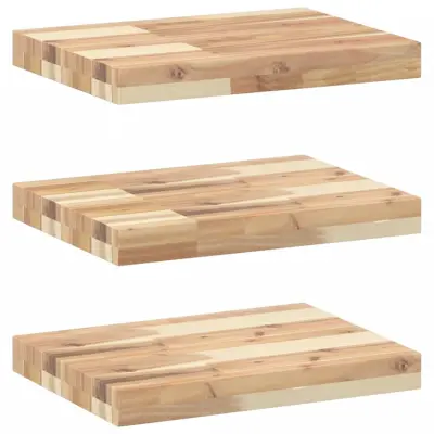 vidaXL Viseče police 3 kosi 60x30x4 cm neobdelan masiven les akacije