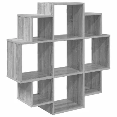 vidaXL Stenska polica Siva Sonoma 90 x 25 x 90 cm Inženirski les