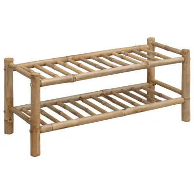vidaXL Polica za čevlje s polico Naravna 68 x 28 x 30 cm Bambus