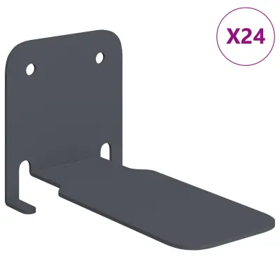vidaXL Ležeča polica s polico 24 pcs Antracit 6 x 10,8 x 6,6 cm