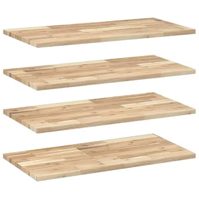 vidaXL Viseče police 4 kosi 80x40x2 cm neobdelan masiven les akacije