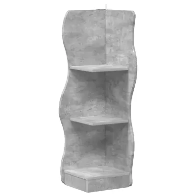 vidaXL Kotna polica Betonsko siva 34 x 33 x 102 cm Inženirski les