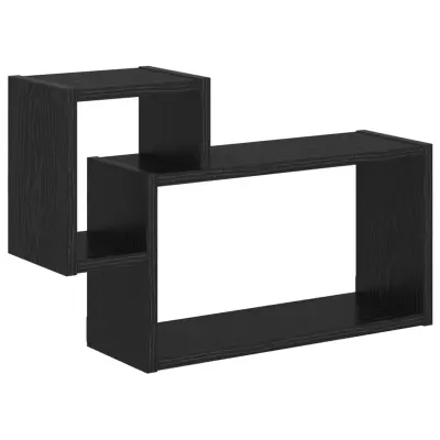 vidaXL Stenska polica Montaža za steno Črni hrast 55 x 15 x 35 cm
