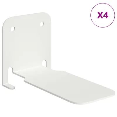 vidaXL Ležeča polica s polico 4 pcs Bela 6 x 10,8 x 6,6 cm