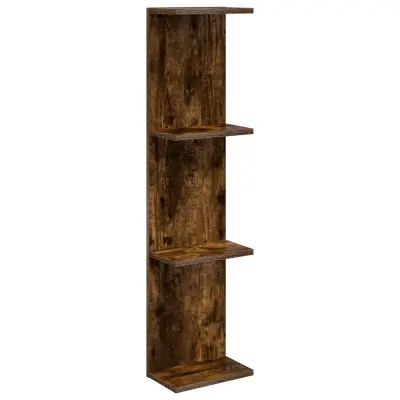 vidaXL Stenska polica Dimljen hrast 22 x 15 x 100 cm Inženirski les