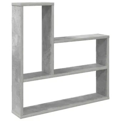 vidaXL Stenska polica Betonsko siva 60 x 11 x 60 cm Inženirski les