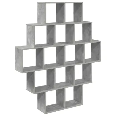 vidaXL Stenska polica Betonsko siva 120 x 20 x 136 cm Inženirski les