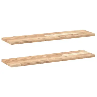 vidaXL Viseče police 2 kosa 80x20x2 cm neobdelan masiven les akacije
