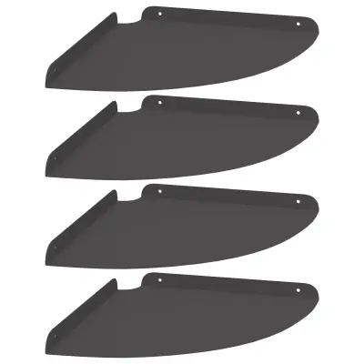 vidaXL Ležeča polica s polico 4 pcs Črna 30 x 30 x 2 cm
