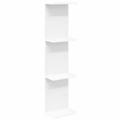 vidaXL Stenska polica Bela 25 x 15 x 100 cm Inženirski les