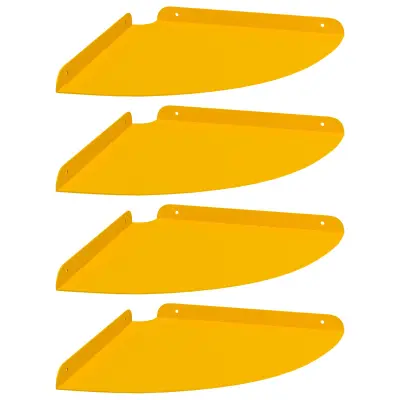 vidaXL Ležeča polica s polico 4 pcs Gorčična rumena 30 x 30 x 2 cm