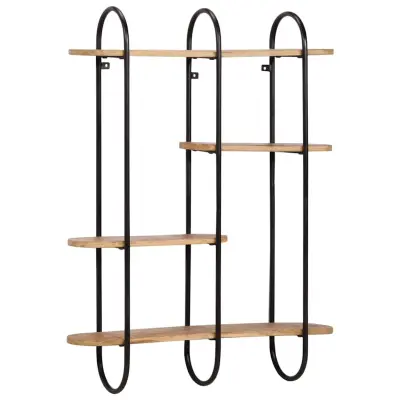 vidaXL Stenska polica 90x20x116,5 cm masivni les mango