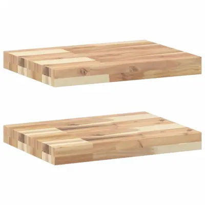 vidaXL Viseče police 2 kosa 60x30x4 cm neobdelan masiven les akacije