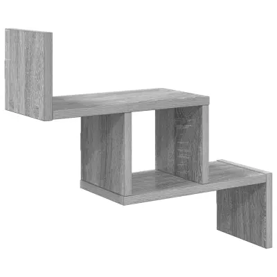 vidaXL Stenska polica Siva Sonoma 48 x 15 x 42 cm Inženirski les