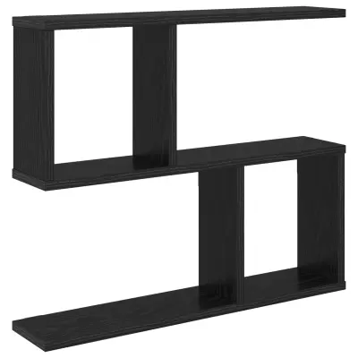 vidaXL Stenska polica Črni hrast 60 x 12 x 50,5 cm Inženirski les