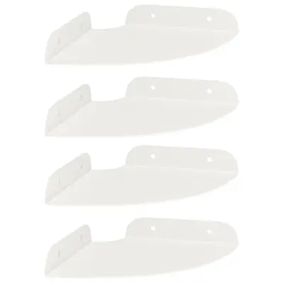 vidaXL Ležeča polica s polico 4 pcs Bela 15 x 15 x 2 cm