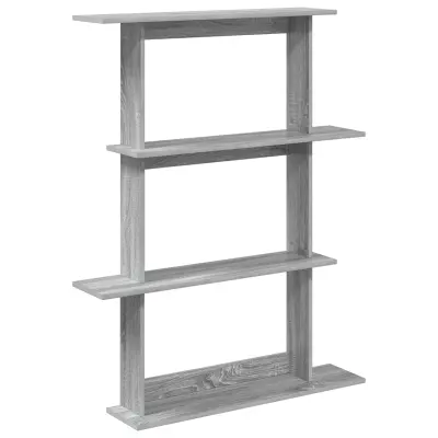 vidaXL Stenska polica Siva Sonoma 100 x 20 x 126 cm Inženirski les