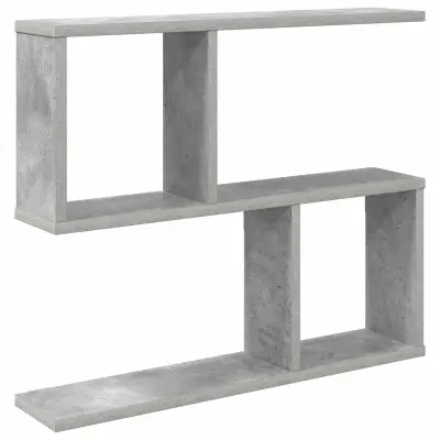 vidaXL Stenska polica Betonsko siva 60 x 12 x 50,5 cm Inženirski les